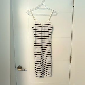 White and Navy blue stripped dress
